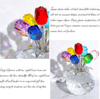🔥Last Day 50% OFF - ❤️🌹Crystal Colorful Rose Flower Collectible Figurine with Vase💋