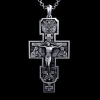 S925K Silver Orthodox Crucifixion Necklace