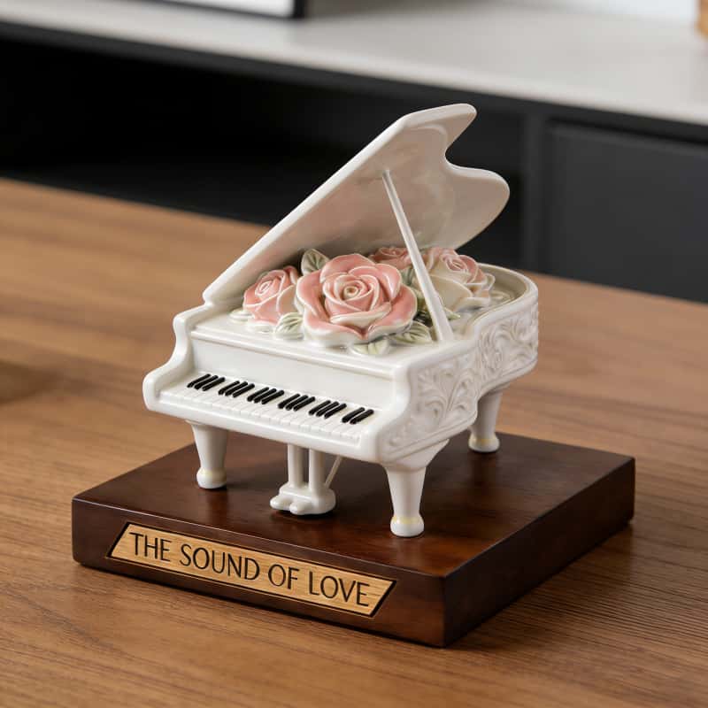 Personalized Valentine's Day Grand Piano with Rose Decoration