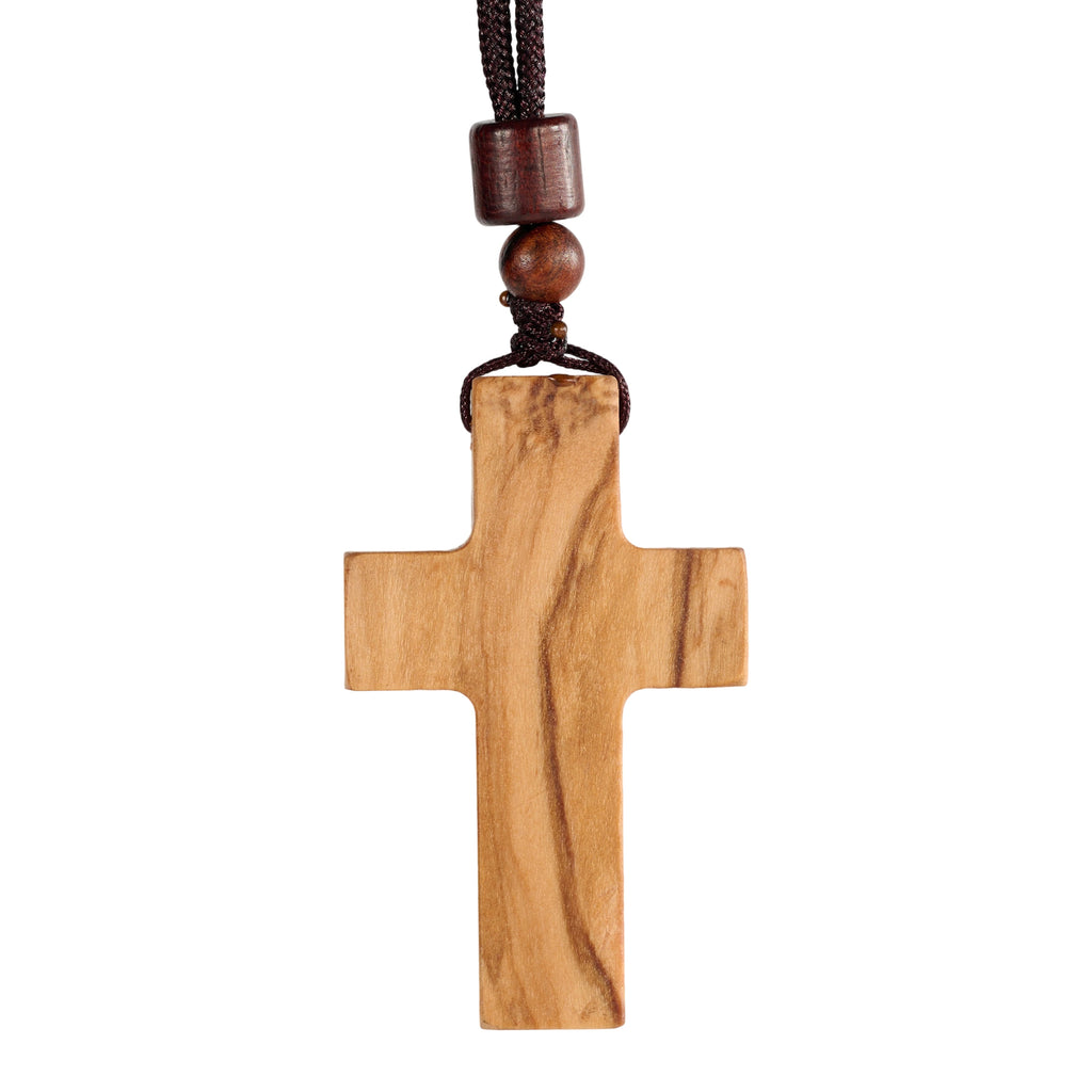 Wooden Savior Cross Necklace