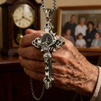 St. Benedict Exorcism Cross Necklace - Bless you and your family