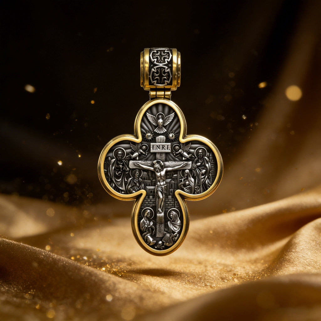 Handcrafted Double-Sided Redemption: Archangel Michael Guardian Cross Pendant