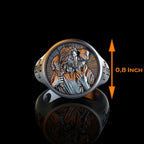 Steel and Titanium Jesus Shepherd Ring