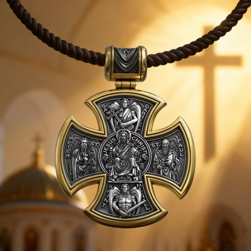 S925 sterling silver double-sided Jesus and Virgin Mary necklace