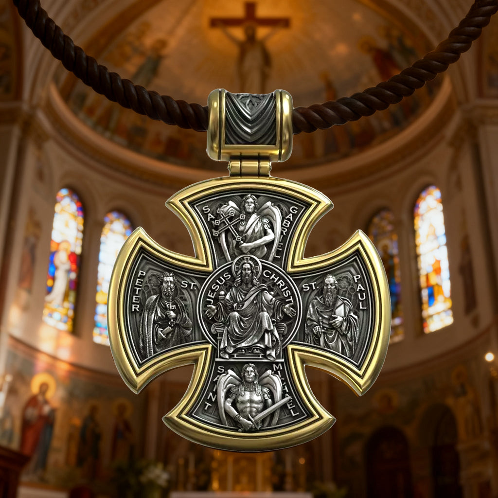 S925 sterling silver double-sided Jesus and Virgin Mary necklace