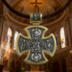 S925 sterling silver double-sided Jesus and Virgin Mary necklace