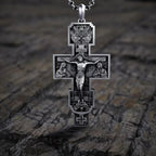 S925K Silver Orthodox Crucifixion Necklace
