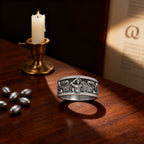 S925K Silver Archangel Michael Ring | Sacred Protection and Baroque Rococo Style Engravings