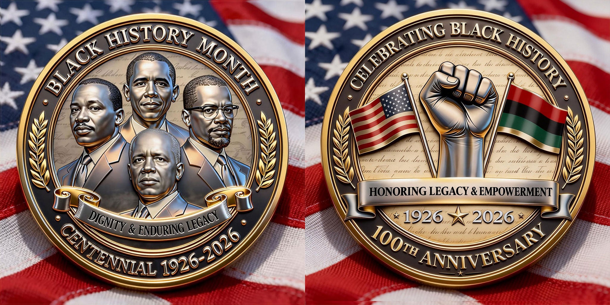 Black History Month Centennial Commemorative Coin (1926–2026)🔥