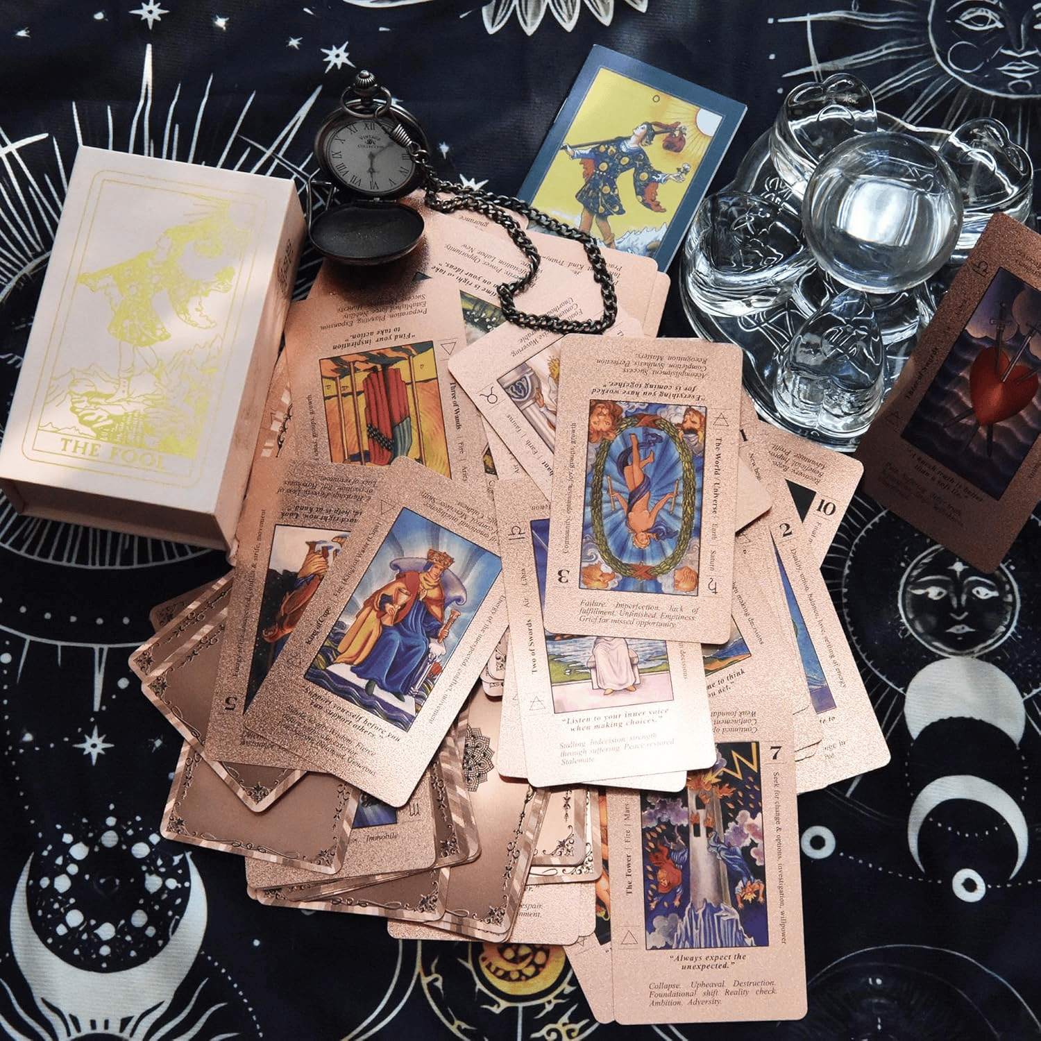 Witchy Cauldron Rose Gold Tarot Cards 🏆