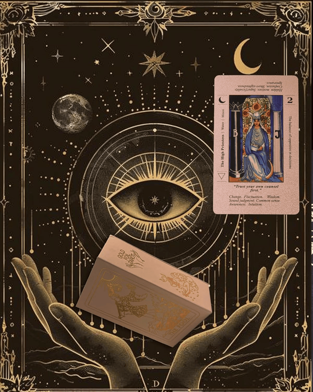 Witchy Cauldron Rose Gold Tarot Cards 🏆