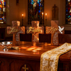 Ornate "Love" "Faith" "Hope" Wooden Cross, Solid Wood Cross