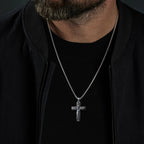 New Titanium/S925K Silver Trinity Cross Necklace