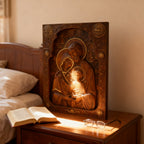 Holy family Nativity Wood Carving Gift Religious Byzantine Icon