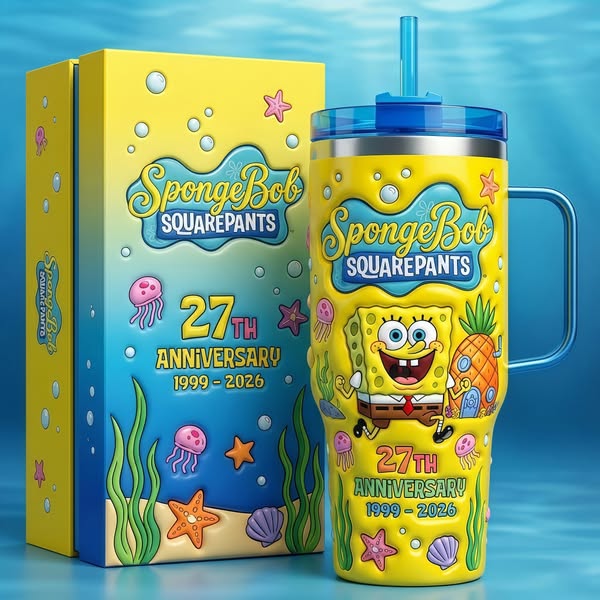 SpongeBob SquarePants 27th Anniversary Commemorative Tumbler🔥