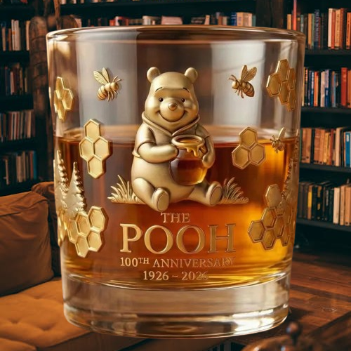 Winnie The Pooh 100th Anniversary Whiskey Glass💋