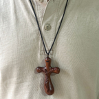 Bgcopper Rosewood Crucifix of Jesus' Passion (Necklace & Car Charm Options)