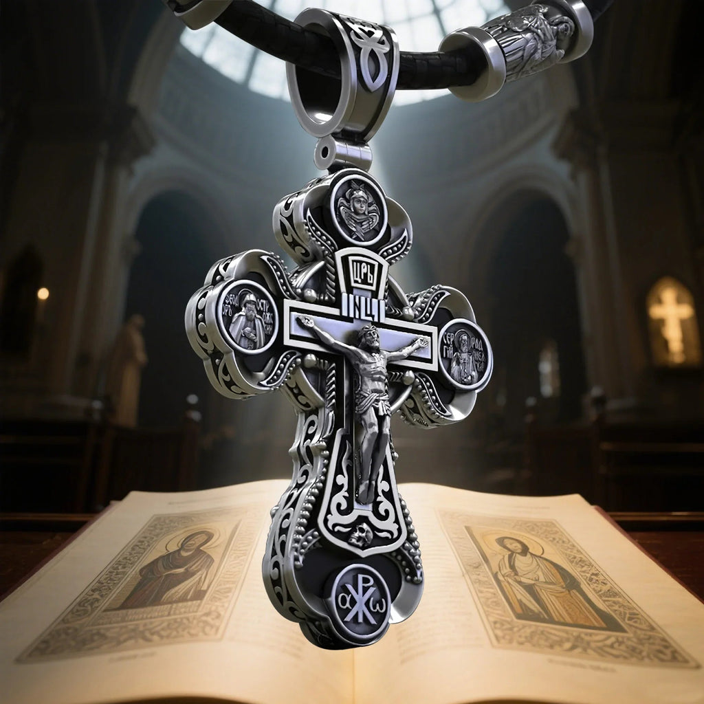 Two-Sided Devotional Cross - Jesus & Mary in 925 Silver - Wearable Faith