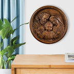 Holy Family Wooden Plaque: A Christian Symbol of Love, Faith, & Family