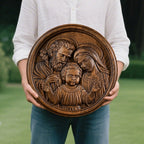 Holy Family Wooden Plaque: A Christian Symbol of Love, Faith, & Family