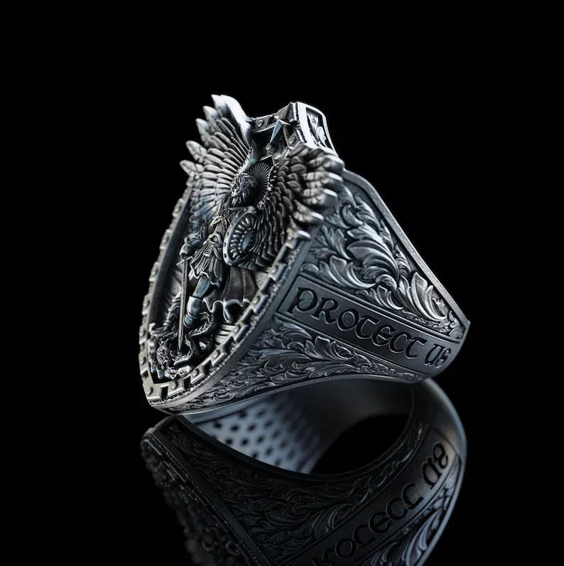 Archangel Michael Steel Titanium Ring——Giving us the strength and courage to move forward