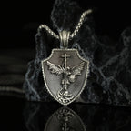 PURE TIN ST Michael's Archangel Necklace. Paratrooper Police Military Paramedic Grocers Mariners and military personnel Patron Saint Amulet