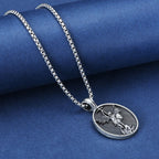 Archangel Saint Michael Medallion Necklace,The Patron Saint of Paratrooper Police Military Paramedic Fireman
