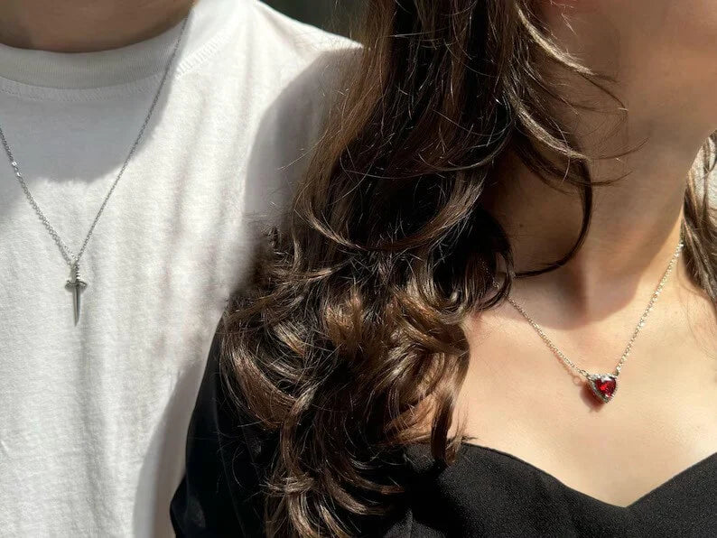 ⚔️❤️ Heart & Sword Matching Couple Necklaces