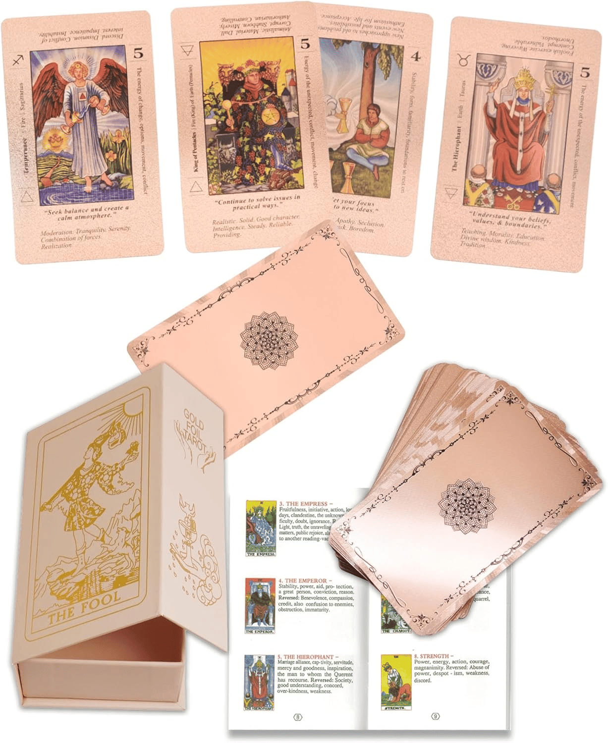 Witchy Cauldron Rose Gold Tarot Cards 🏆