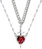 ⚔️❤️ Heart & Sword Matching Couple Necklaces