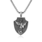 PURE TIN ST Michael's Archangel Necklace. Paratrooper Police Military Paramedic Grocers Mariners and military personnel Patron Saint Amulet