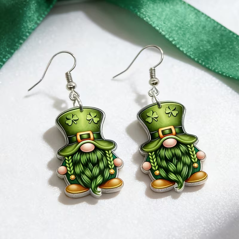 St Patricks Day Earrings | Piercing Dangle Earrings Green💋