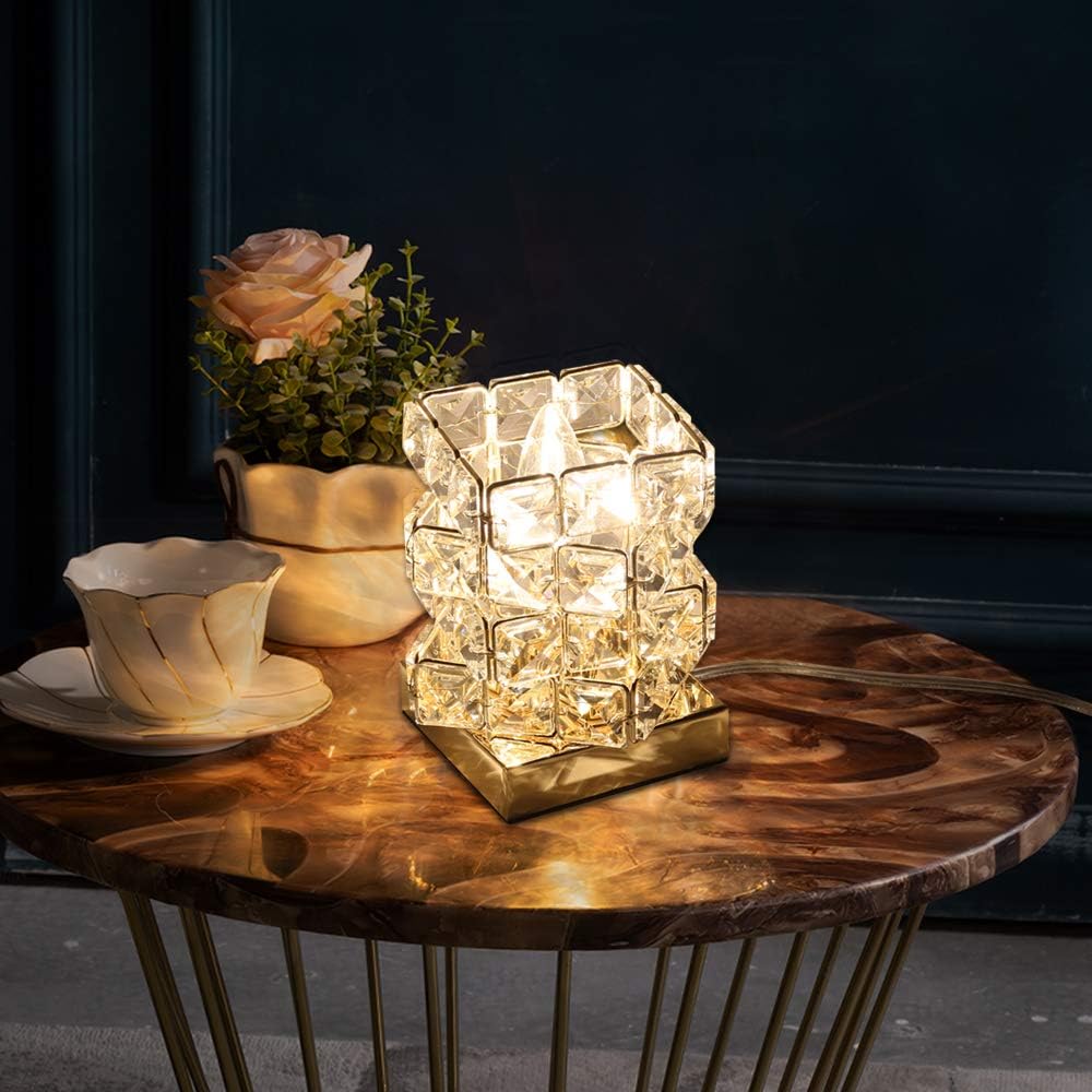 📚Diamond Crystal Geometric Cube LED Table Lamp Decorative Night Light Mood Lighting🏆