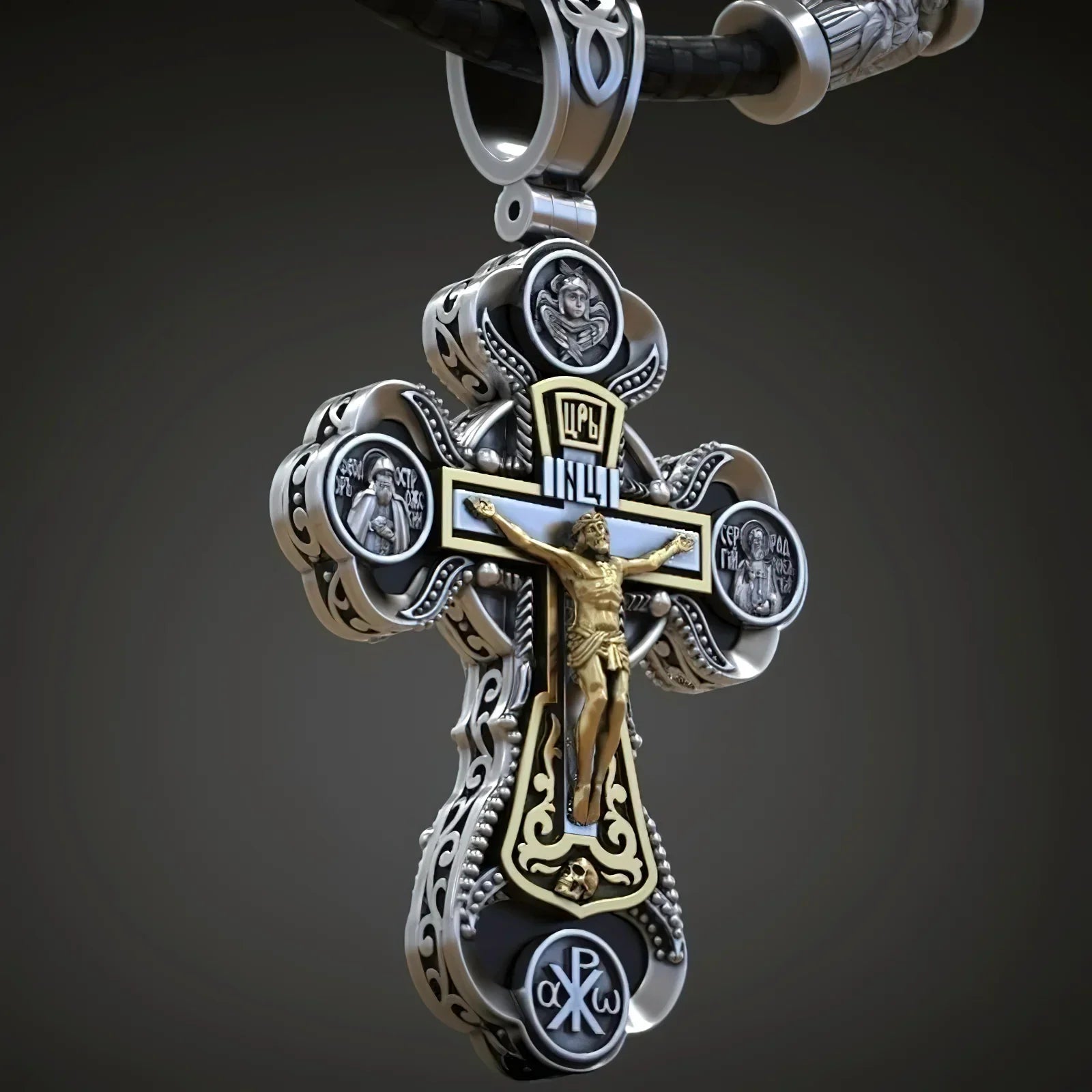Two-Sided Devotional Cross - Jesus & Mary in 925 Silver - Wearable Faith