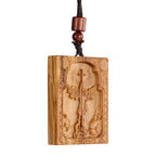 Square Archangel Michael Wooden Pendant