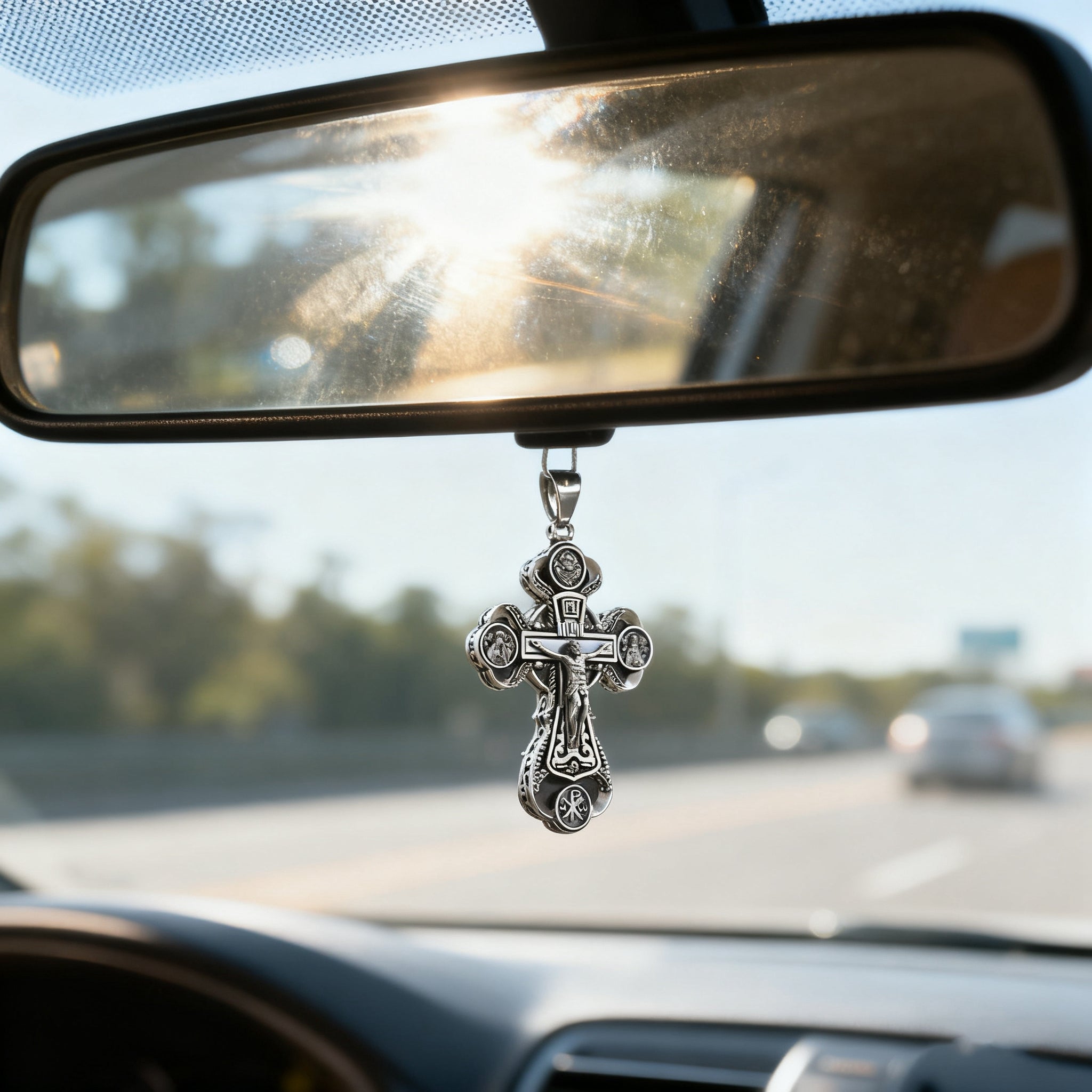 Two-Sided Devotional Cross - Jesus & Mary in 925 Silver - Wearable Faith