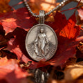 Pure Tin Miraculous Medal Virgin Mary Necklace