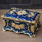 European vintage rose pattern zinc alloy jewelry box desktop ornament