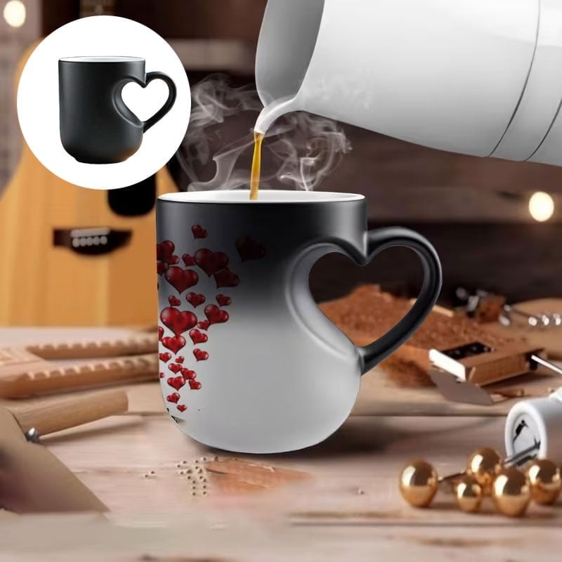 Heart-shaped Color-changing Ceramic Mug💋