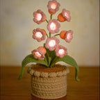 🌼Hand-knitted LED Lilies of the Valley – glowing flowers in a pot for a cozy home atmosphere 💋