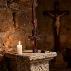 Wooden Savior Cross Necklace