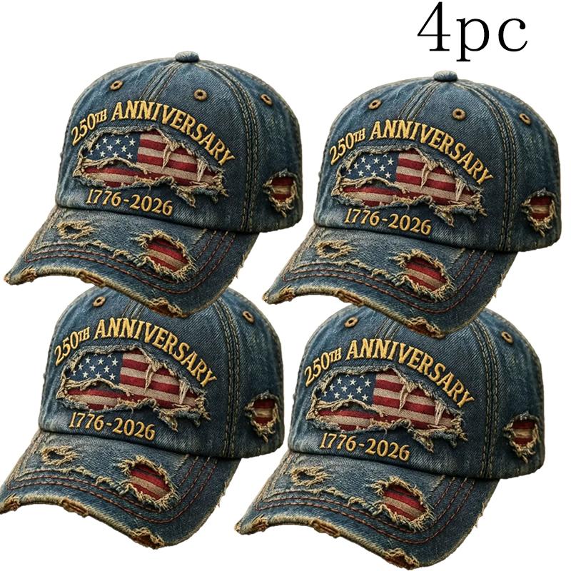 🎖 🧢250th Anniversary 1776-2026 Distressed Denim Baseball Cap🏆