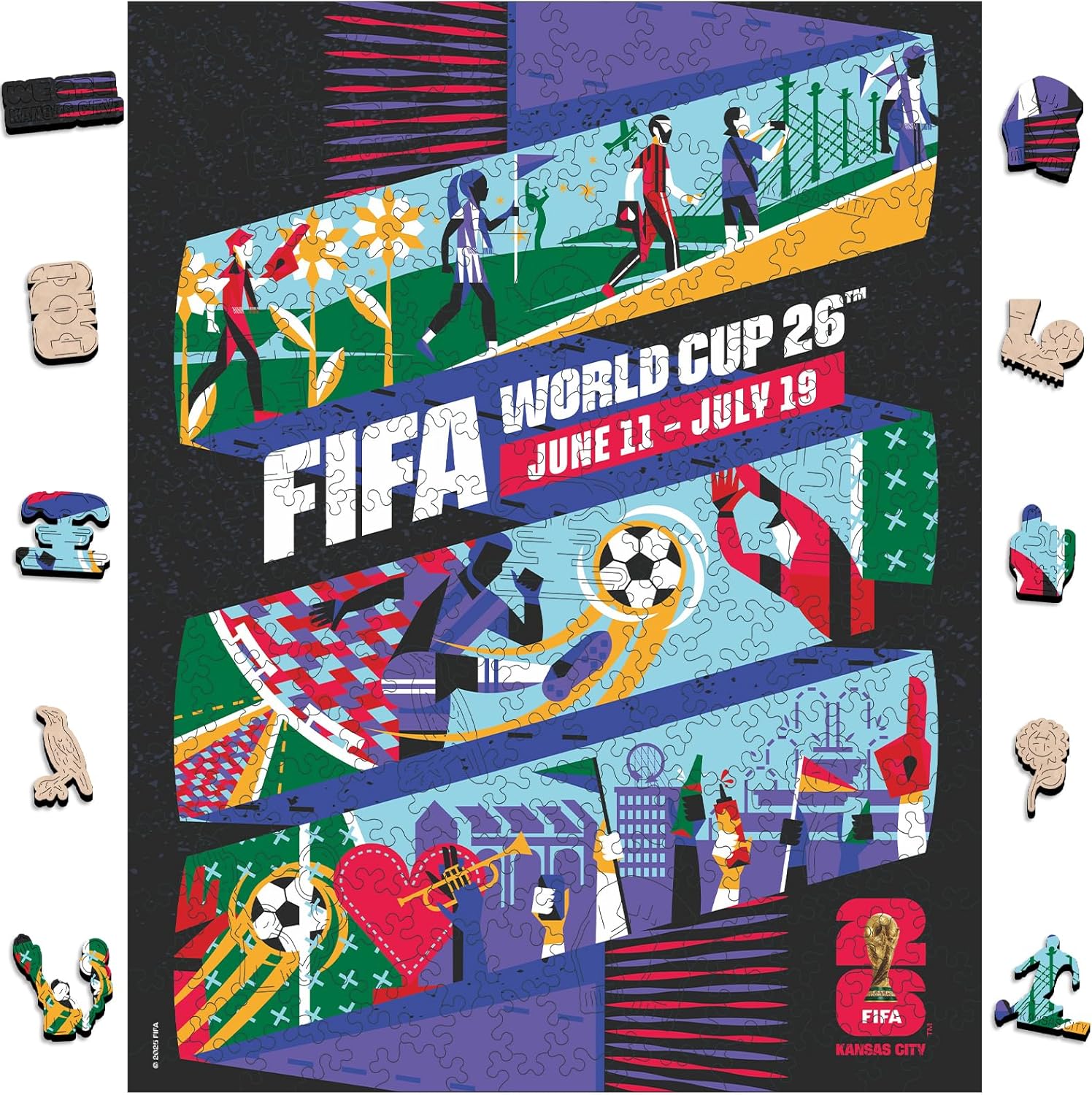 FIFA 2026 World Cup Mascots Wooden Jigsaw Puzzle - Maple, Zayu, Clutch Collectible🔥