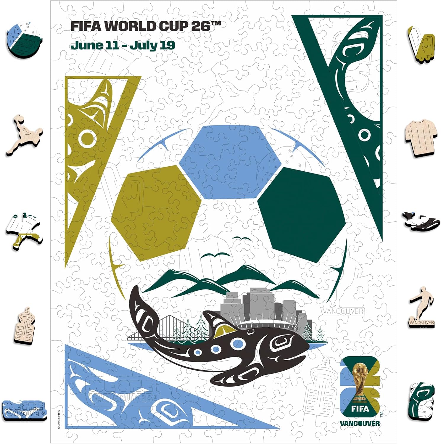 FIFA 2026 World Cup Mascots Wooden Jigsaw Puzzle - Maple, Zayu, Clutch Collectible🔥