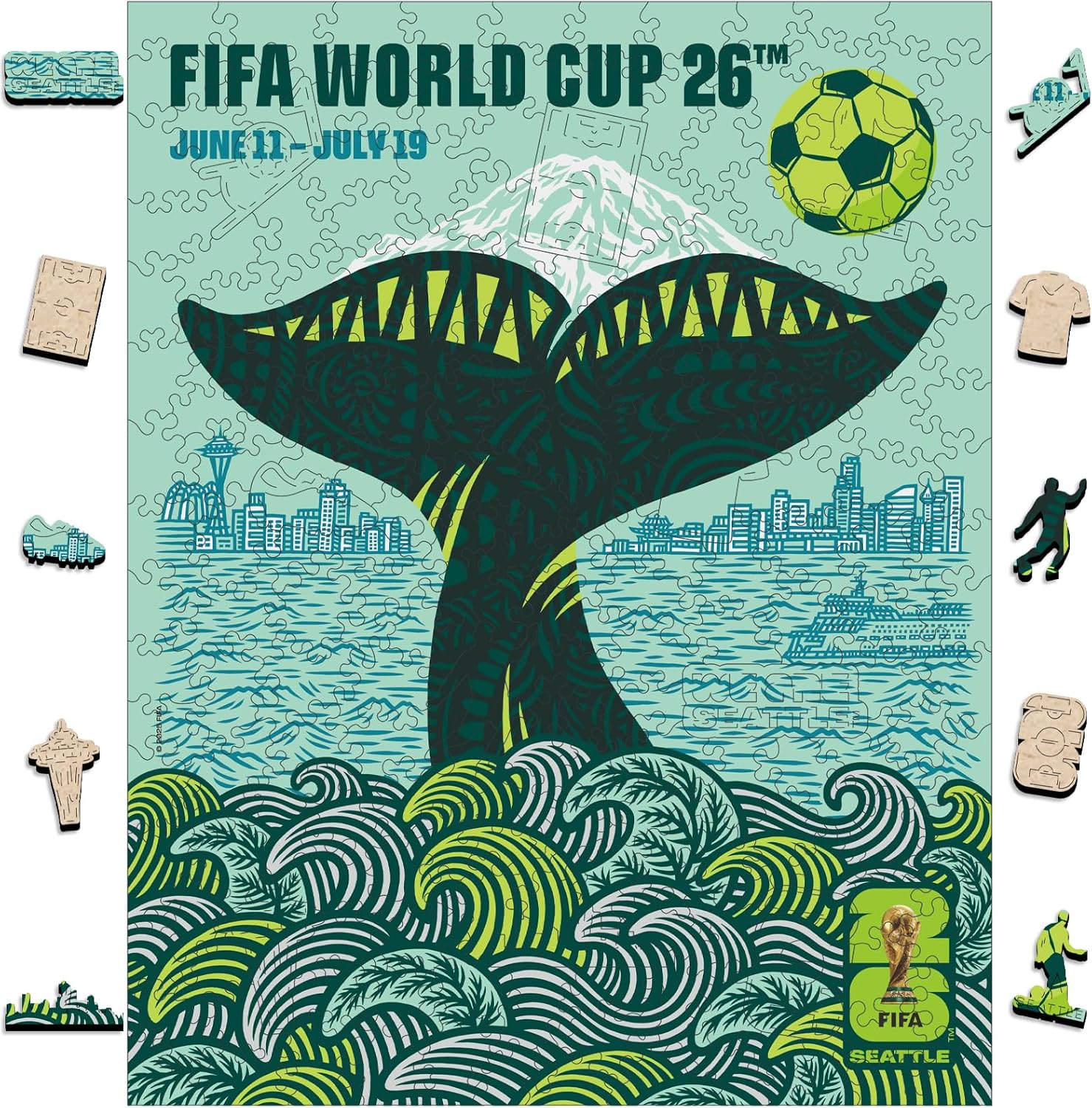 FIFA 2026 World Cup Mascots Wooden Jigsaw Puzzle - Maple, Zayu, Clutch Collectible🔥