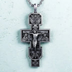 S925K Silver Orthodox Crucifixion Necklace