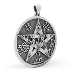 Solomon's Pentacle Reversible Engraved Seal of the Seven Angels Necklace S925K Silver Pendant