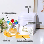 🔥Last Day 50% OFF - ❤️🌹Crystal Colorful Rose Flower Collectible Figurine with Vase💋