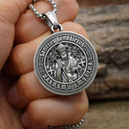 St. Benedict S925K Silver Double-Sided Engraved Amulet Pendant