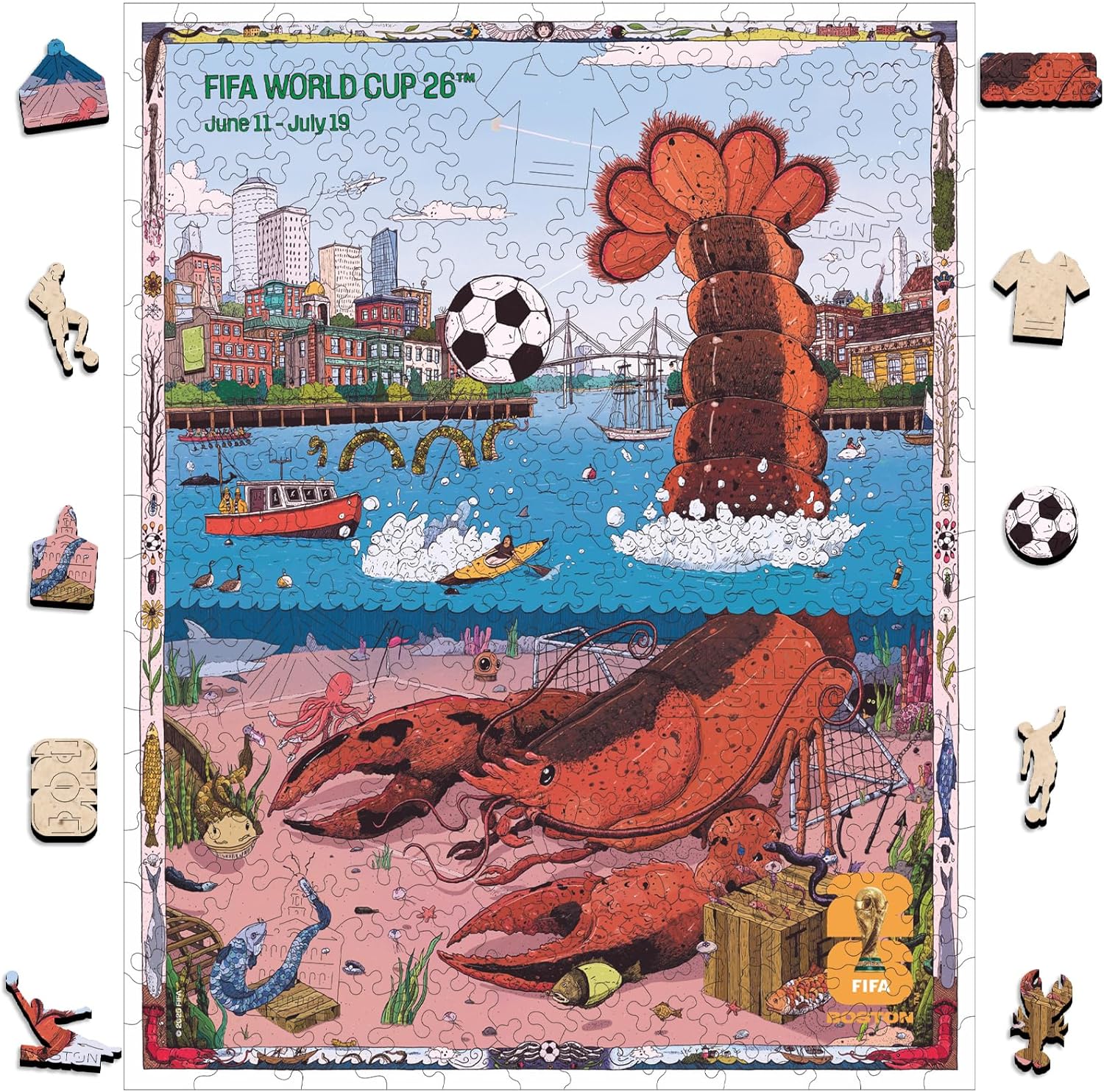 FIFA 2026 World Cup Mascots Wooden Jigsaw Puzzle - Maple, Zayu, Clutch Collectible🔥